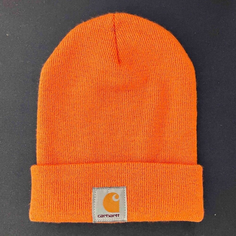 Carhartt Bright Orange Cuffed Watch Beanie Hat _ Authentic _ Made in USA _NWT